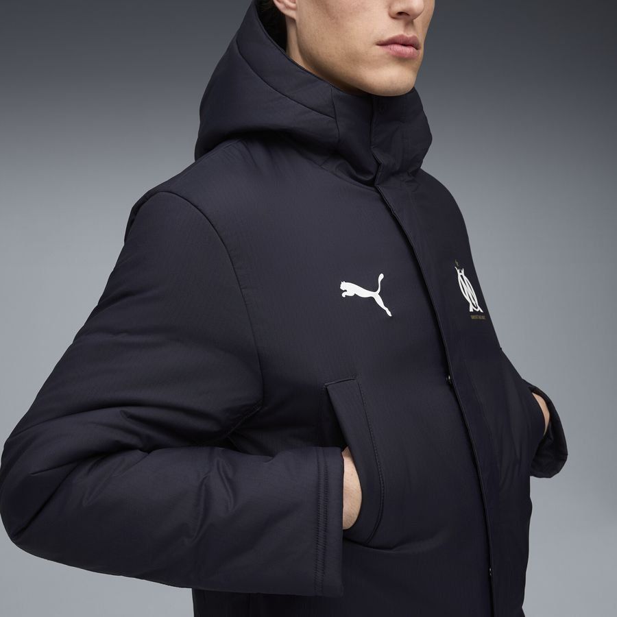 Marseille Winter Jacket - New Navy/PUMA White - Men's-SoccerKits Hub | Buy Soccer Jerseys Online